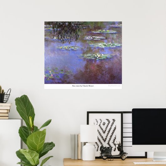 Zee rozen van Claude Monet Poster (Thuiskantoor)