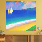 Zee Scape 09 "Jacht in de baai" Canvas Afdruk (Insitu (Woonkamer))