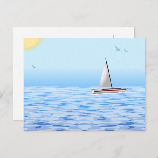 Zee scène met briefkaart (Voorkant / Achterkant)