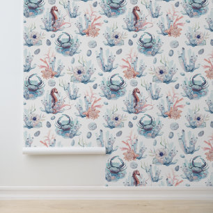 Zee schatten waterverven patroon behang