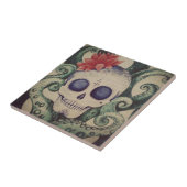 zee schedel surf tieltje mexicaanse tattoo tegeltje (Zijkant)