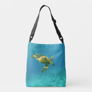 Zee Scheerschildpad zwemt in turkooizen oceaanwate Crossbody Tas