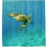 Zee Scheerschildpad zwemt in turkooizen oceaanwate Douchegordijn (Voorkant)