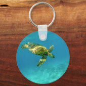 Zee Scheerschildpad zwemt in turkooizen oceaanwate Sleutelhanger (Voorkant)