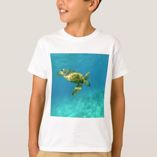 Zee Scheerschildpad zwemt in turkooizen oceaanwate T-shirt (Voorkant)