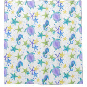 Zee Scheerstaartschar Waterverf Beach Douchegordijn (Voorkant)