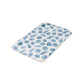 Zee Schelp Aquarel Nautilus Kust Blauw Badmat (Gekanteld)