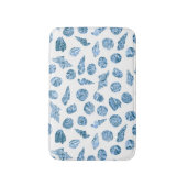 Zee Schelp Aquarel Nautilus Kust Blauw Badmat (Voorkant Verticaal)