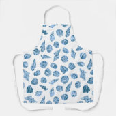 Zee Schelp Aquarel Nautilus Kust Blauw Schort (Voorkant)