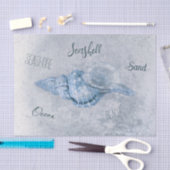 Zee Schelp Blauw Vintage Antiek Strand Ephemera Tissuepapier (Craft)