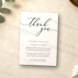 Zee Schelp Blush Calligrafie Aangepaste Foto Bedan Informatiekaartje