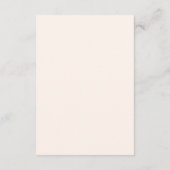 Zee Schelp Blush Calligrafie Aangepaste Foto Bedan Informatiekaartje (Achterkant)