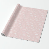Zee Schelp Roze oceaan strand patroon Cadeaupapier (Uitgerold)