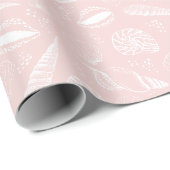 Zee Schelp Roze oceaan strand patroon Cadeaupapier (Rol Hoek)