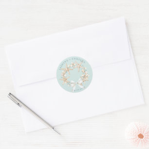 Zee Schelp Strand Huwelijk Ronde Sticker