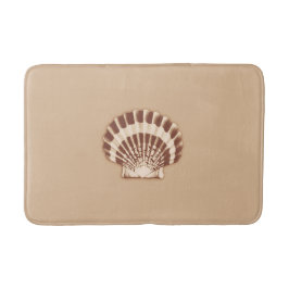 Zee schelpen - bruin en beige badmat