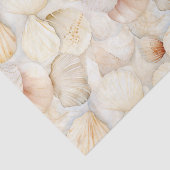 Zee Schelpen Crème Zand Ivoor Strand Bruiloft Tissuepapier (Detail)