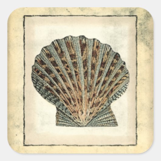 Zee Scheppen van de Shore Vierkante Sticker (Voorkant)