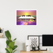 Zee Scherpe Pianotoetsen Poster (Thuiskantoor)