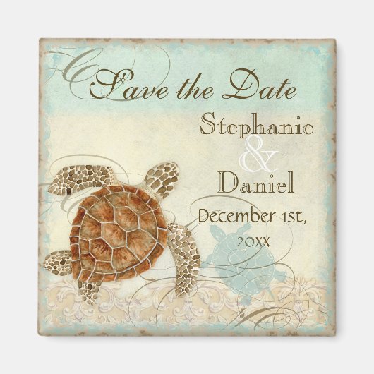 Zee schilder Moderne kustzeekust Magneet (Voorkant)