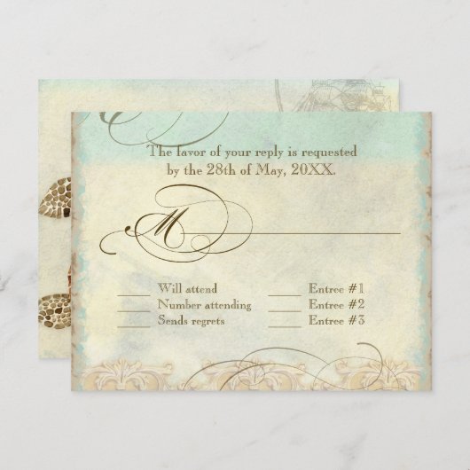 Zee schilder Moderne kustzeekust RSVP Kaartje (Voorkant / Achterkant)