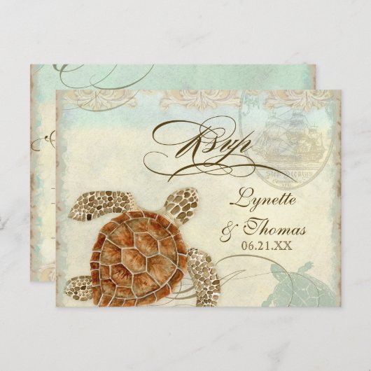 Zee schilder Moderne kustzeekust Uitnodiging Briefkaart (Voorkant / Achterkant)