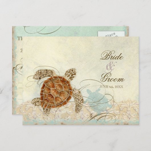 Zee schilder Moderne kustzeekust Uitnodiging Briefkaart (Voorkant / Achterkant)