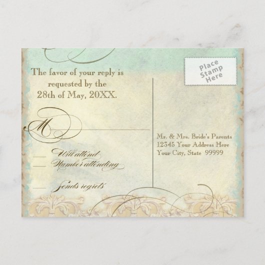 Zee schilder Moderne kustzeekust Uitnodiging Briefkaart (Achterkant)