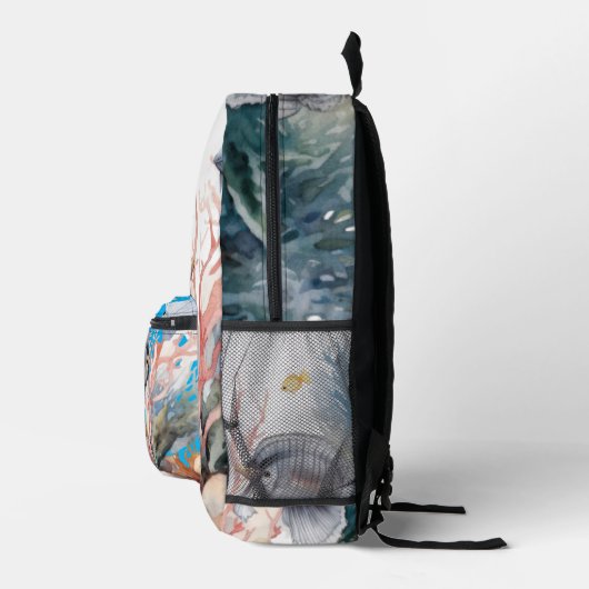 Zee schilderij aquarium bedrukte rugzak (Rechts)