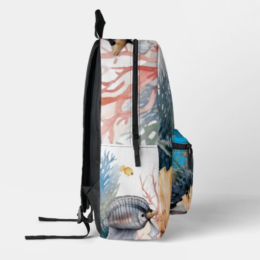 Zee schilderij aquarium bedrukte rugzak (Links)