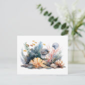 Zee schilderij aquarium briefkaart (Staand voorkant)