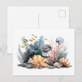 Zee schilderij aquarium briefkaart (Voorkant / Achterkant)