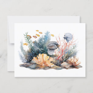 Zee schilderij aquarium briefkaart