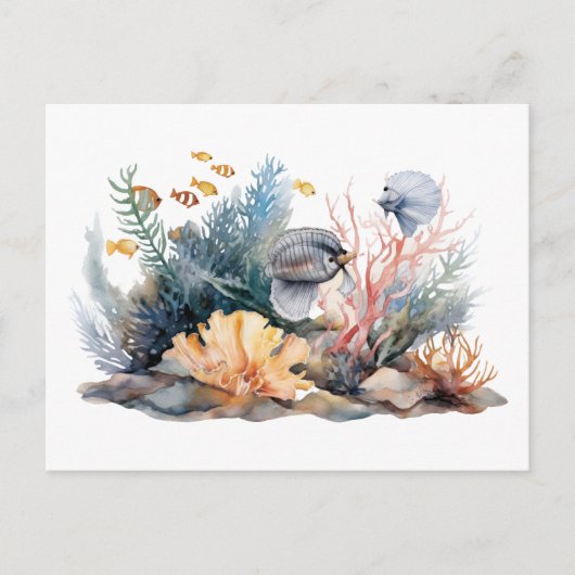 Zee schilderij aquarium briefkaart (Voorkant)