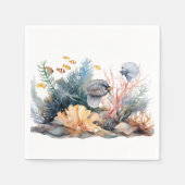 Zee schilderij aquarium servet (Voorkant)