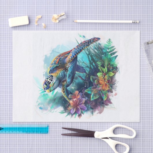 Zee schildpad1 tissuepapier (Craft)