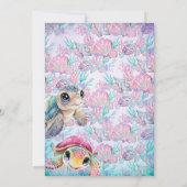 Zee Schildpad 1e Verjaardag Uitnodiging (Achterkant)