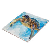 Zee schildpad 33 tegeltje (Zijkant)