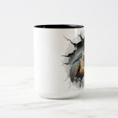 Zee schildpad achtergrond tweekleurige koffiemok (Center)