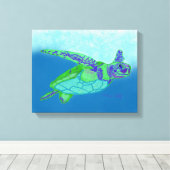 Zee schildpad afdrukken (Insitu (Houten vloer))