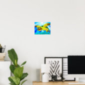 Zee schildpad afdrukken 12b poster (Thuiskantoor)