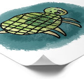 Zee schildpad afdrukken poster (Hoek)