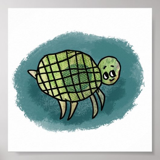 Zee schildpad afdrukken poster (Voorkant)