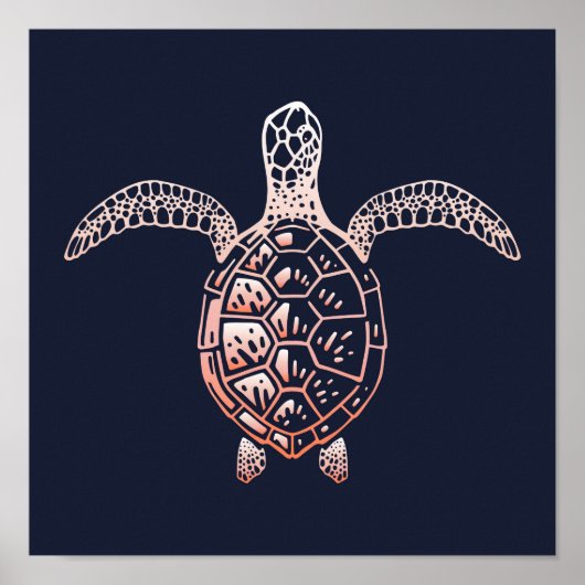 Zee schildpad afdrukken | Zee Schroefschildpad Poster (Voorkant)