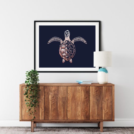 Zee schildpad afdrukken | Zee Schroefschildpad Poster