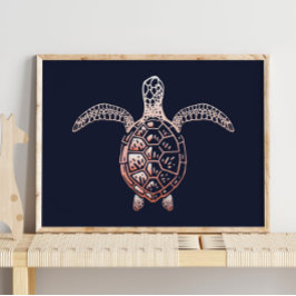 Zee schildpad afdrukken | Zee Schroefschildpad Poster