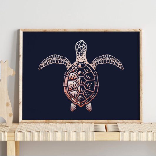 Zee schildpad afdrukken | Zee Schroefschildpad Poster