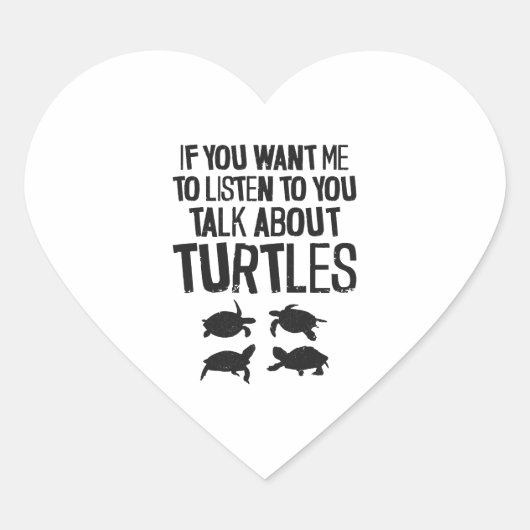 Zee schildpad als je me wilt hart sticker (Voorkant)
