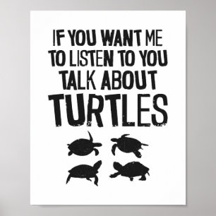 Zee schildpad als je me wilt poster