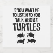 Zee schildpad als je me wilt sparkling wijnetiket (Enkel label)